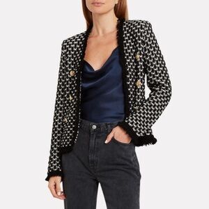 NWOT Intermix Arya Fringed Tweed Jacket